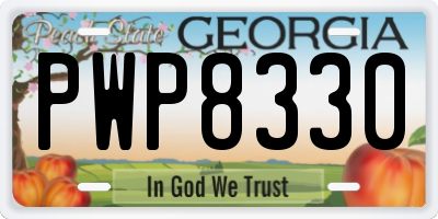 GA license plate PWP8330