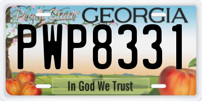 GA license plate PWP8331