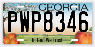 GA license plate PWP8346