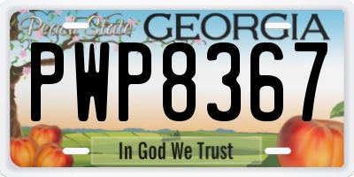 GA license plate PWP8367