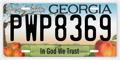 GA license plate PWP8369