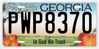 GA license plate PWP8370
