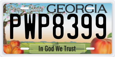 GA license plate PWP8399