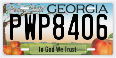 GA license plate PWP8406