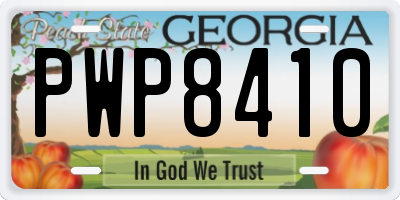 GA license plate PWP8410