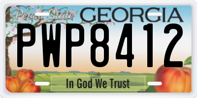 GA license plate PWP8412
