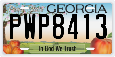 GA license plate PWP8413