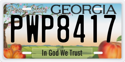 GA license plate PWP8417