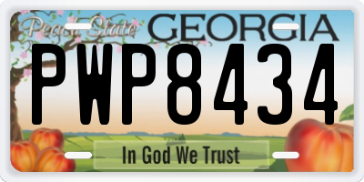 GA license plate PWP8434