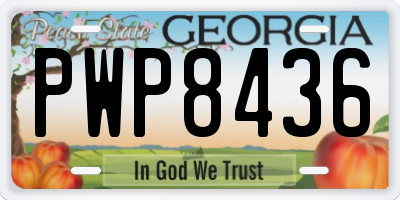 GA license plate PWP8436