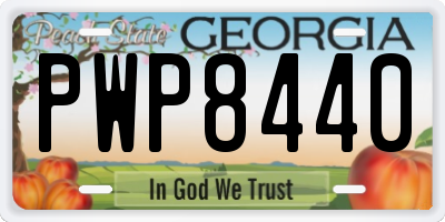 GA license plate PWP8440