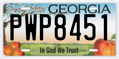 GA license plate PWP8451