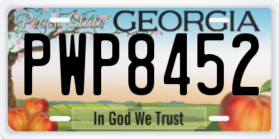 GA license plate PWP8452