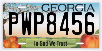 GA license plate PWP8456