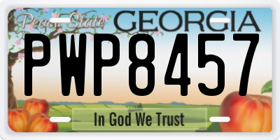 GA license plate PWP8457