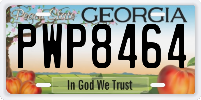GA license plate PWP8464