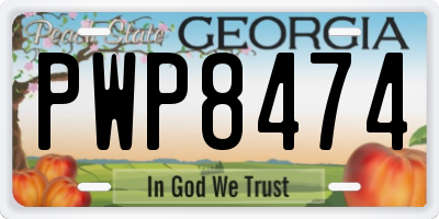 GA license plate PWP8474