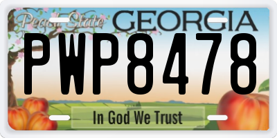 GA license plate PWP8478