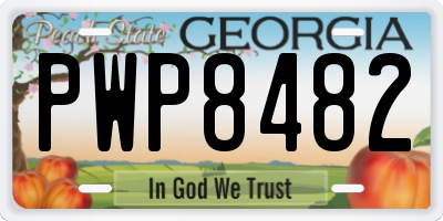 GA license plate PWP8482