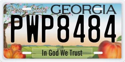 GA license plate PWP8484