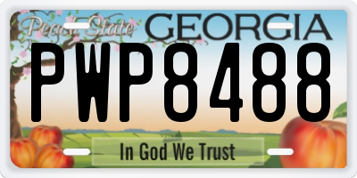 GA license plate PWP8488