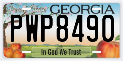 GA license plate PWP8490