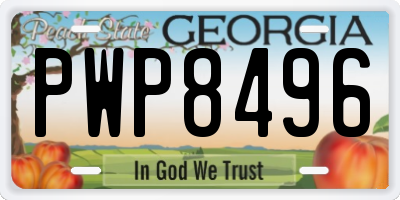 GA license plate PWP8496