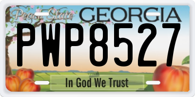 GA license plate PWP8527
