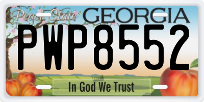 GA license plate PWP8552