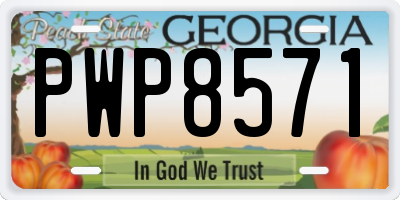 GA license plate PWP8571
