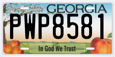 GA license plate PWP8581