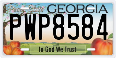 GA license plate PWP8584
