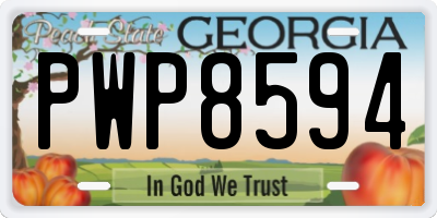 GA license plate PWP8594