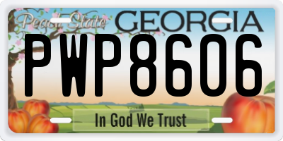 GA license plate PWP8606