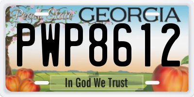 GA license plate PWP8612