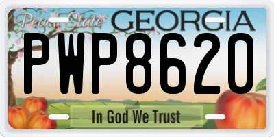 GA license plate PWP8620