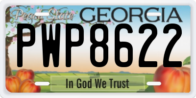 GA license plate PWP8622