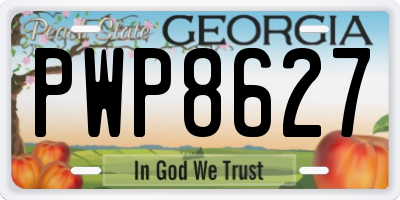 GA license plate PWP8627