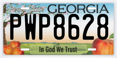 GA license plate PWP8628