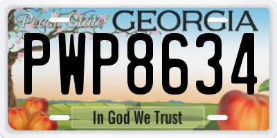 GA license plate PWP8634