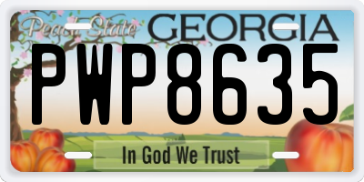 GA license plate PWP8635