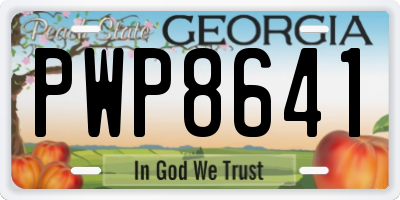 GA license plate PWP8641