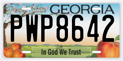GA license plate PWP8642