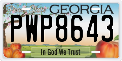 GA license plate PWP8643