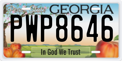 GA license plate PWP8646