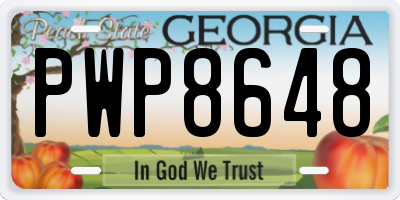 GA license plate PWP8648
