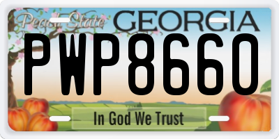 GA license plate PWP8660