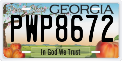 GA license plate PWP8672