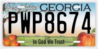 GA license plate PWP8674