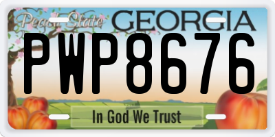 GA license plate PWP8676